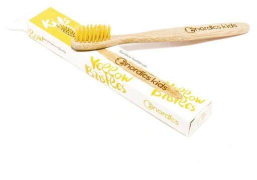 Cepillo Dental Niños Bambú Amarillo